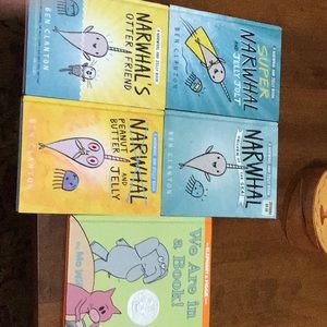 Narwhal and jelly hardback book set with mo Williams book